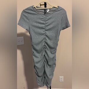 Divided by H&M. Gray Ruched Short Sleeve Dress. Size M